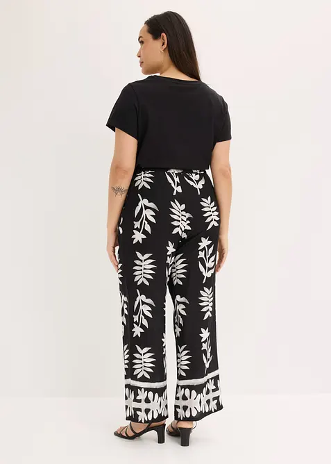 Pantalon imprim&eacute; en viscose fluide, bonprix