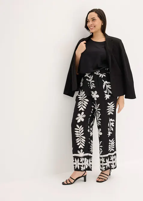Pantalon imprim&eacute; en viscose fluide, bonprix