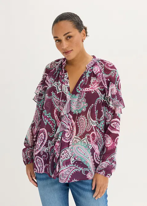 Blouse &agrave; volants, bonprix