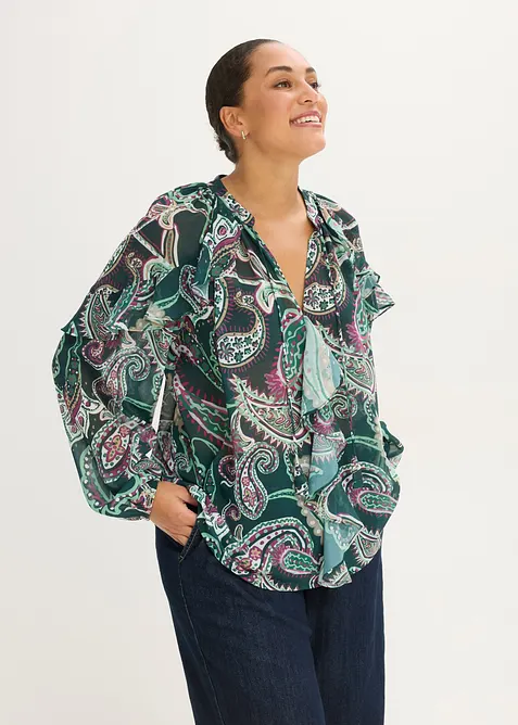 Blouse &agrave; volants, bonprix