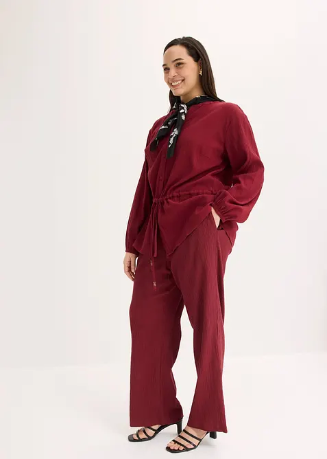 Pantalon large, effet froiss&eacute;, bonprix