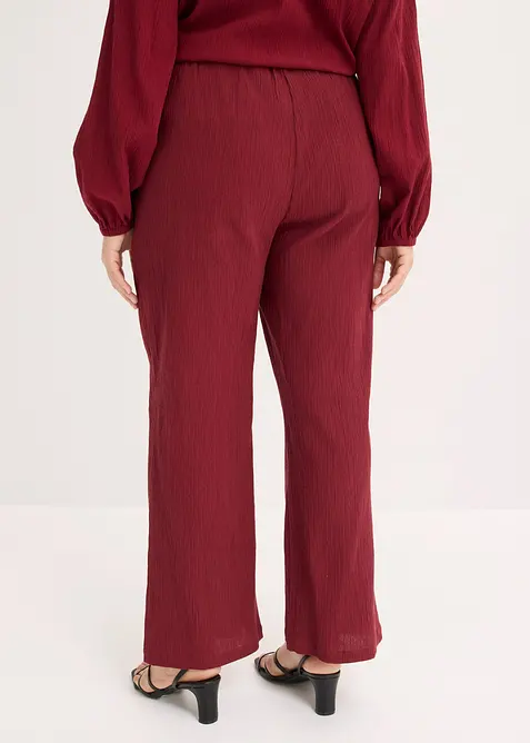 Pantalon large, effet froiss&eacute;, bonprix