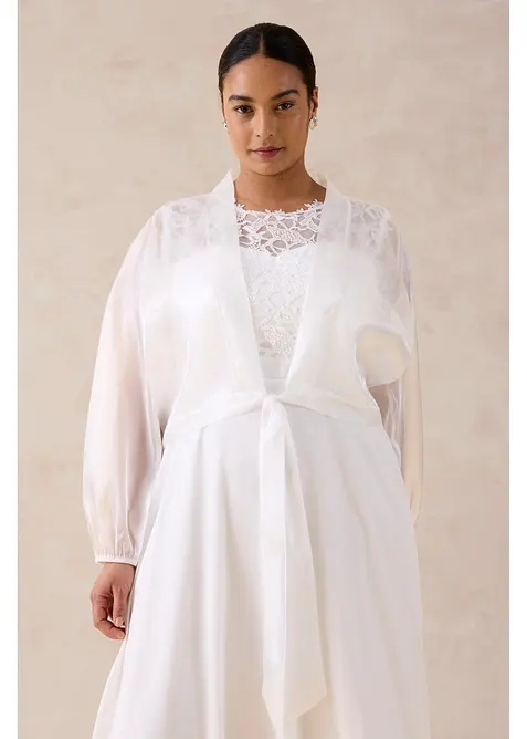 Bol&eacute;ro en tulle fin avec d&eacute;tail &agrave; nouer, bonprix