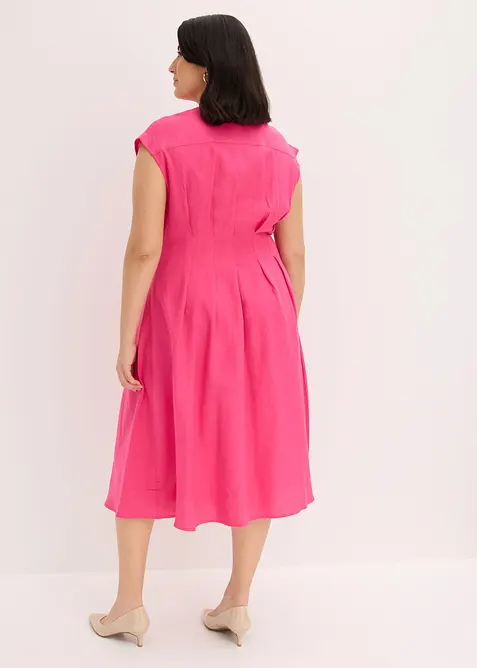 Robe midi l&eacute;g&egrave;re en lin m&eacute;lang&eacute;, bonprix