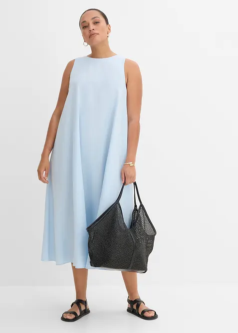 Robe midi fluide et &eacute;vas&eacute;e, bonprix