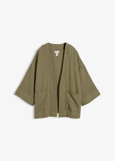 Veste kimono l&eacute;g&egrave;re en gaze de coton, bonprix