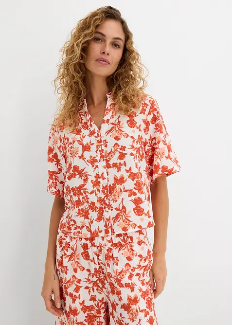 Chemisier manches courtes doux et fluide, bonprix