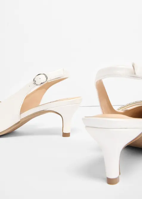 Slingpumps mit Glitzersteinen, bonprix