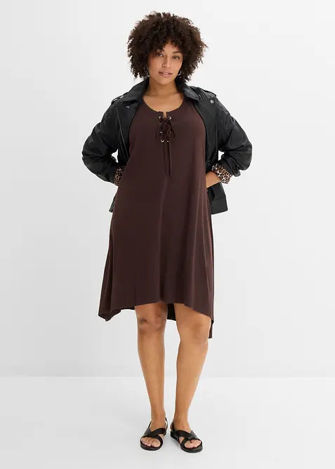 Robe en jersey &agrave; la&ccedil;age, bonprix