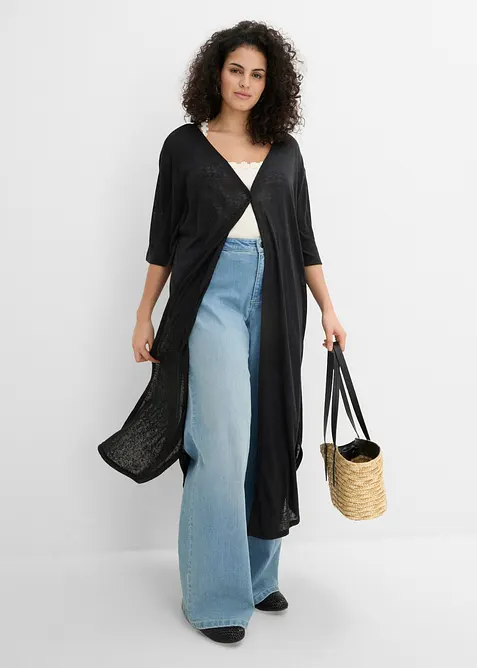 Strickmantel in Leinen-Optik, bonprix