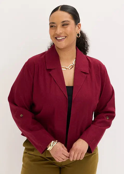 Blusenjacke aus Leinenmix, bonprix