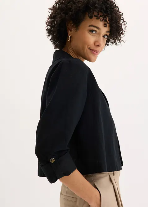 Blusenjacke aus Leinenmix, bonprix