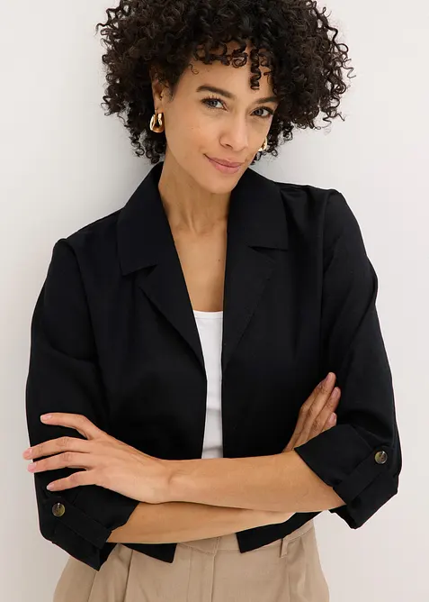 Blusenjacke aus Leinenmix, bonprix