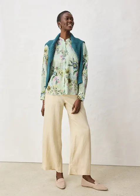 Volantsbluse aus k&uuml;hlender Ramie-Qualit&auml;t, bonprix