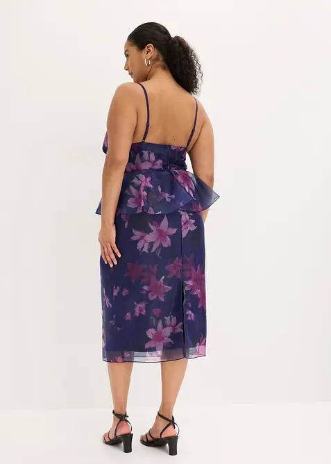 Robe de cocktail en tulle fin avec bordure crochet, bonprix