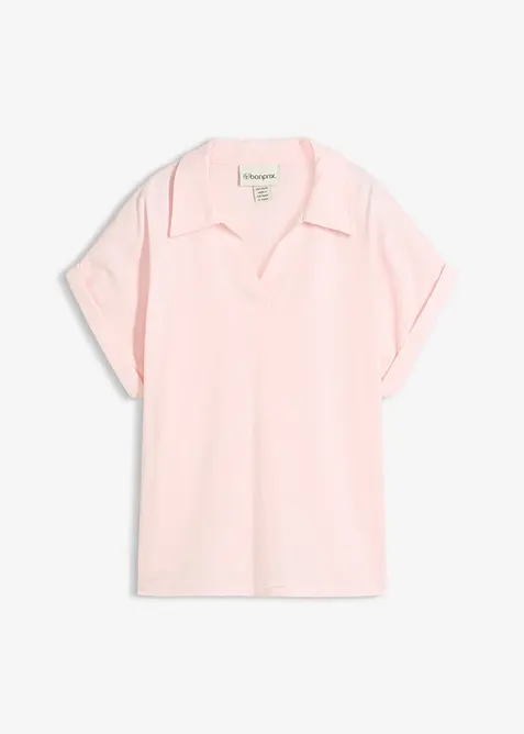 Poloshirt mit Seidenanteil weit geschnitten, bonprix
