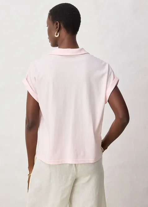 Poloshirt mit Seidenanteil weit geschnitten, bonprix