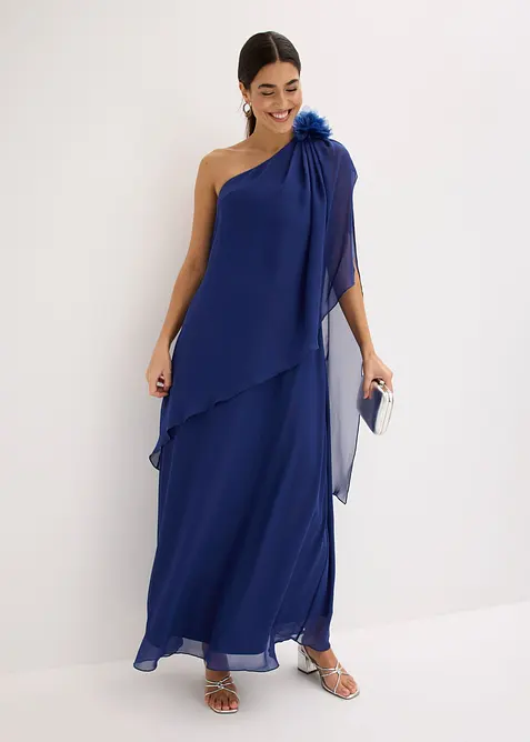 Abendkleid aus feinem Chiffon mit Blumenapplikation, bonprix
