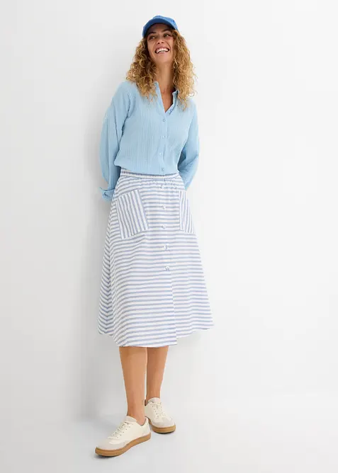 Jupe midi 100% coton, bonprix