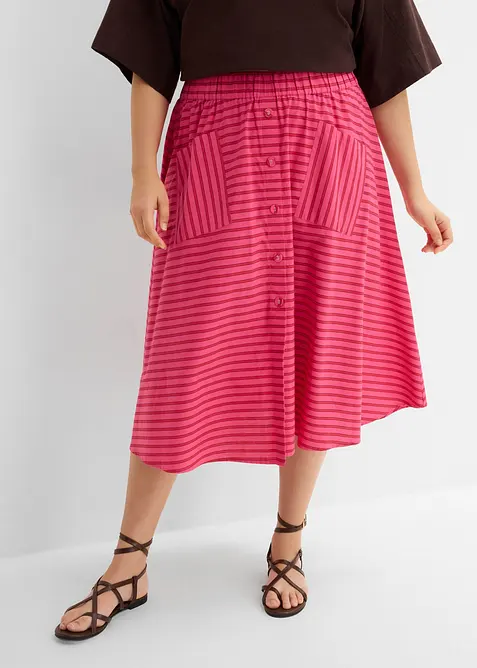 Jupe midi 100% coton, bonprix