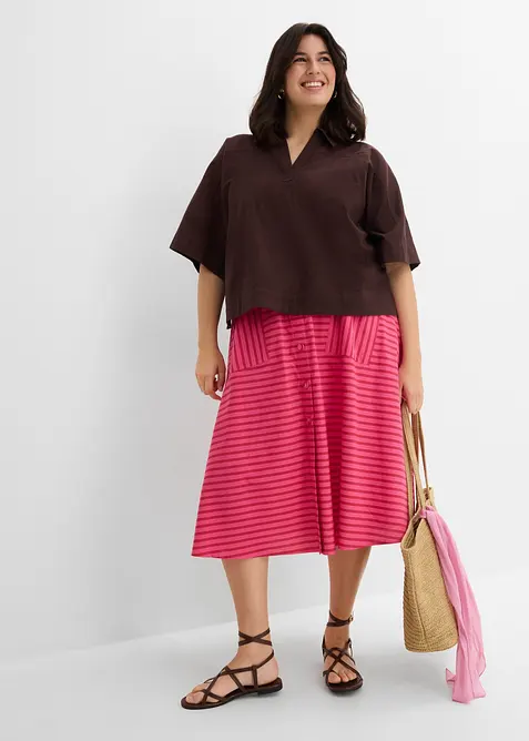 Jupe midi 100% coton, bonprix