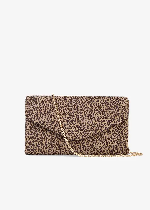 Pochette en su&eacute;dine &agrave; motif l&eacute;opard, bonprix
