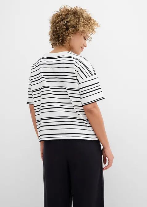 Gestreiftes T-Shirt aus reiner Baumwolle, bonprix