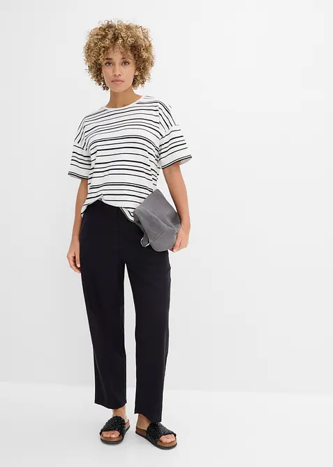 Gestreiftes T-Shirt aus reiner Baumwolle, bonprix