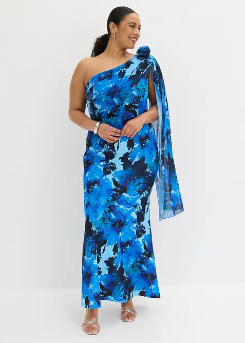 Robe de soir&eacute;e une &eacute;paule avec application de fleur, bonprix