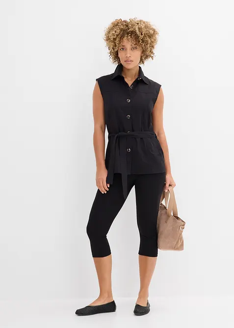 Weste mit G&uuml;rtel, aus Baumwolle, bonprix