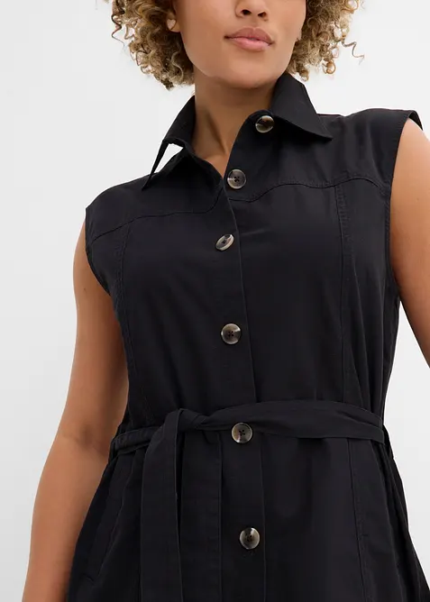 Weste mit G&uuml;rtel, aus Baumwolle, bonprix