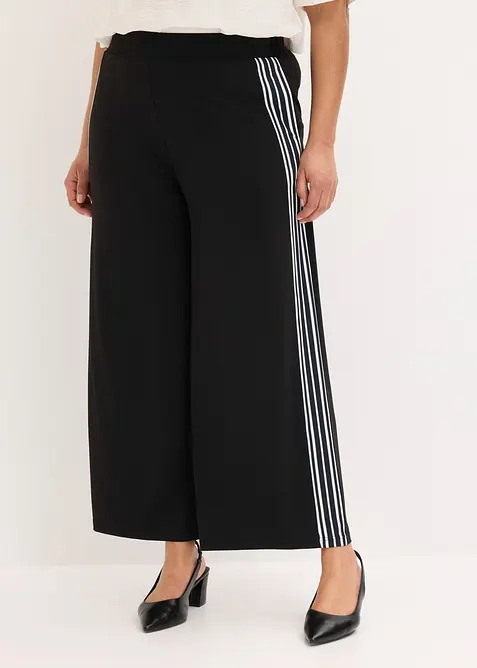 Pantalon en jersey avec bandes c&ocirc;t&eacute;s, bonprix