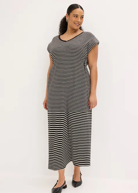 Robe en jersey ray&eacute; &agrave; taille r&eacute;glable, bonprix