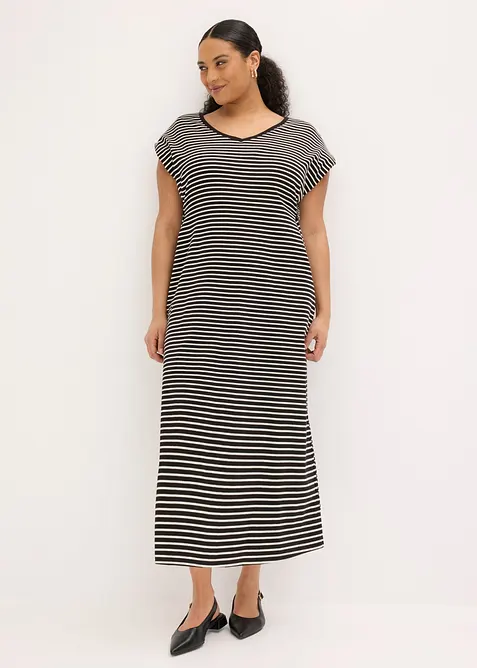 Robe en jersey ray&eacute; &agrave; taille r&eacute;glable, bonprix