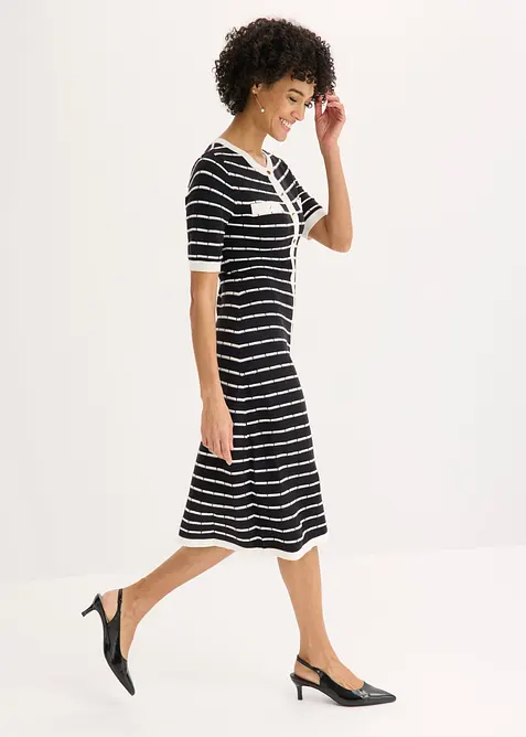 Viskose Strickkleid mit Kn&ouml;pfen, bonprix