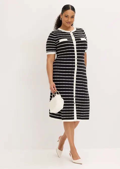 Viskose Strickkleid mit Kn&ouml;pfen, bonprix