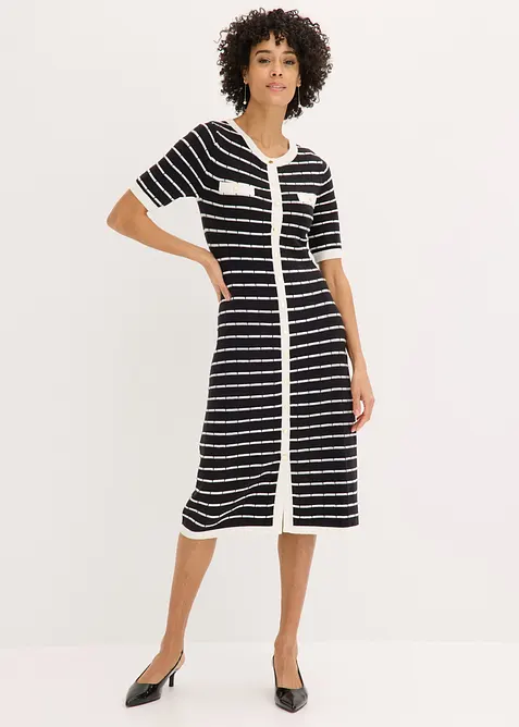 Viskose Strickkleid mit Kn&ouml;pfen, bonprix