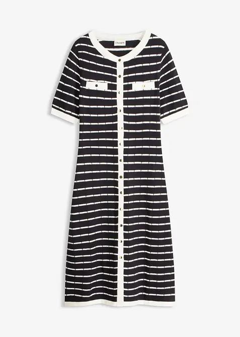 Viskose Strickkleid mit Kn&ouml;pfen, bonprix