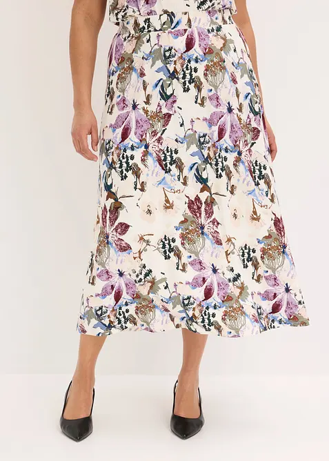 Rock mit flie&szlig;ender Viskose, bonprix