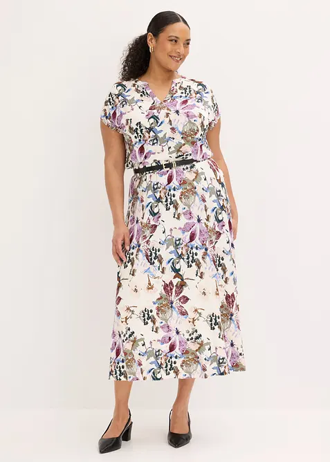 Rock mit flie&szlig;ender Viskose, bonprix