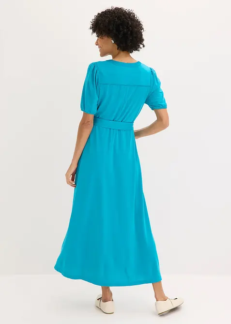 Midikleid aus Viskose-Pikee mit Bindeg&uuml;rtel (2-tlg.Set), bonprix