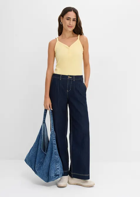 Lot de 2 tops bretelles spaghetti en jersey coton, bonprix