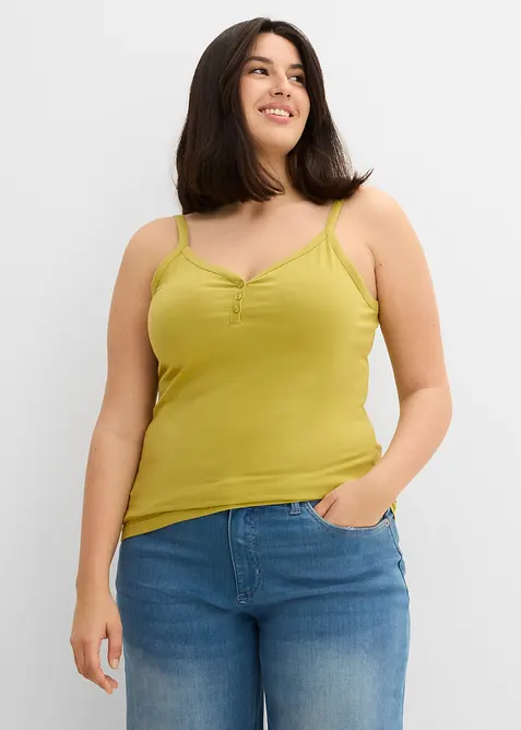 Lot de 2 tops bretelles spaghetti en jersey coton, bonprix