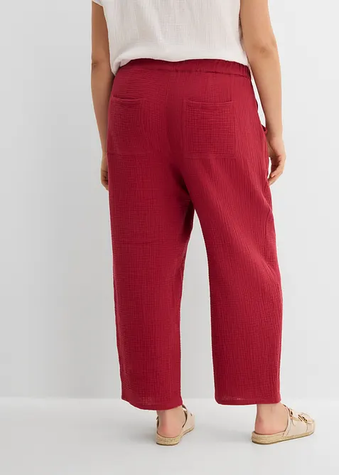 Pantalon barrel en gaze 100% coton, bonprix