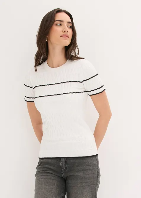 Kurzarm-Pullover aus Baumwoll-Mix, bonprix