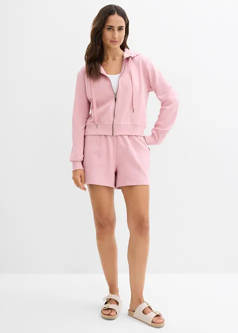 Sweatshirtjacke und Sweatshorts aus reiner Bio-Baumwolle (2-tlg.Set), bonprix