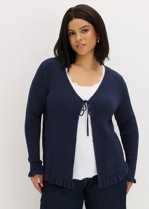 Feinstrickjacke aus Baumwoll-Mix, bonprix