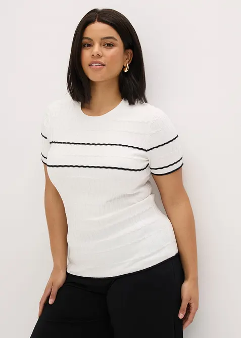 Kurzarm-Pullover aus Baumwoll-Mix, bonprix