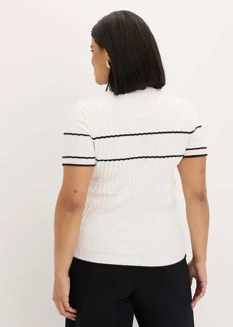 Kurzarm-Pullover aus Baumwoll-Mix, bonprix