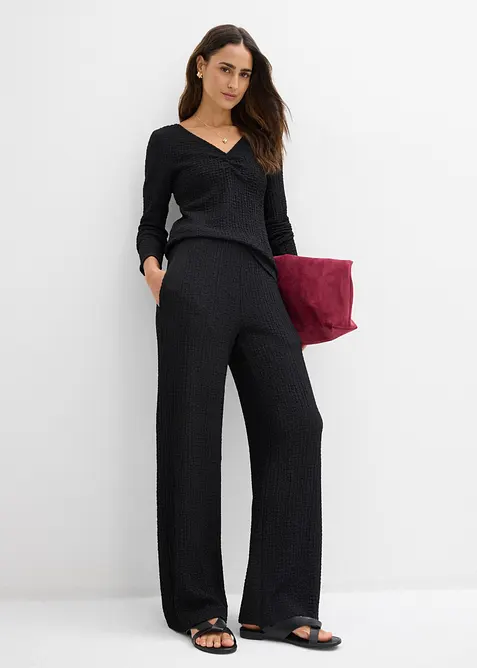 Shirt und Hose (2-tlg.Set) aus softem Cr&ecirc;pe, bonprix